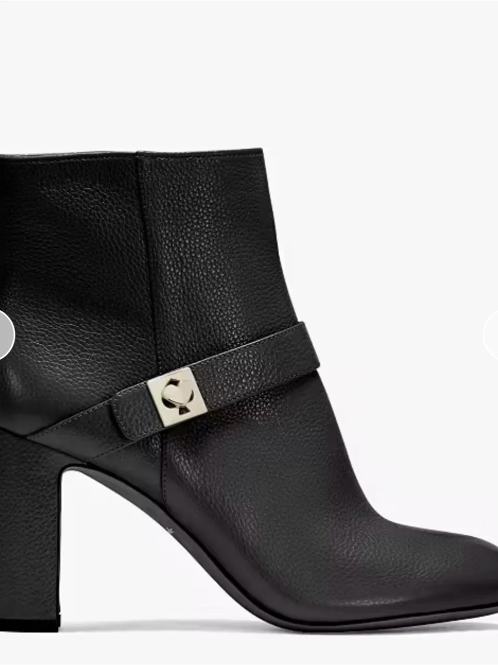 Kate Spade Thatcher Bootie Black Boot mini pebbled leather rounded closed toe 8